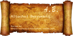 Altschul Bernadett névjegykártya