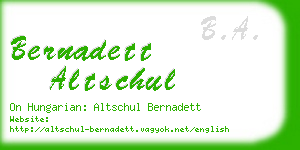 bernadett altschul business card